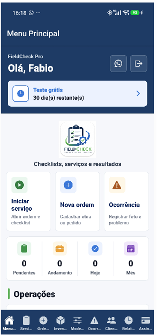 Menu principal