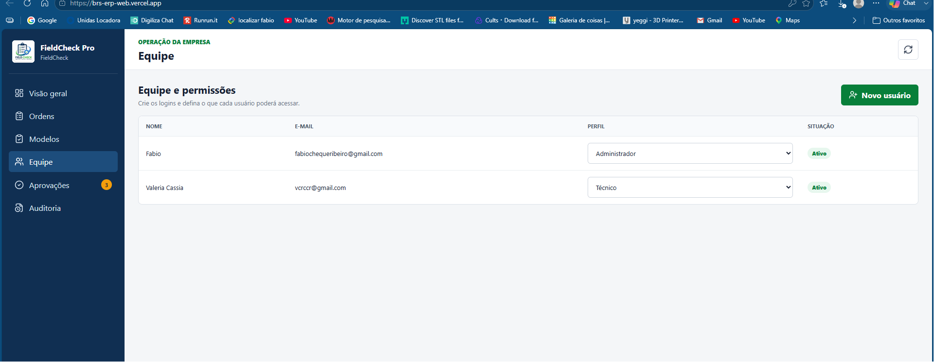 FieldCheck Hub - portal corporativo