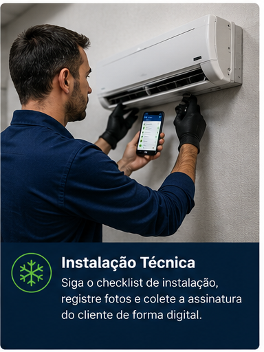 Logística com checklist e ordem de serviço